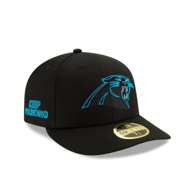 Black Carolina Panthers Hat - New Era NFL Official NFL Draft Low Profile 59FIFTY Fitted Caps USA2835976